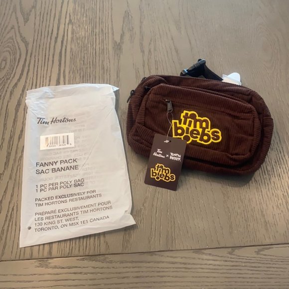 Justin Bieber Bags Tim Hortons Justine Bieber Collaboration Fannie Pack Corduroy Brown Nwt